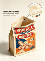 Sachet alimentaire octogonal en PE épaissi de qualité alimentaire, résistant à l'humidité, durable, à fond plat, indépendant et facile à ouvrir pour les collations de bébé