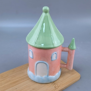 Taza de Cerámica con Tapa <span class=keywords><strong>3D</strong></span> con Diseño de Cuerda, Taza de Café Mágica Estilo Mediterráneo Macaron para Regalos - Product Image 6