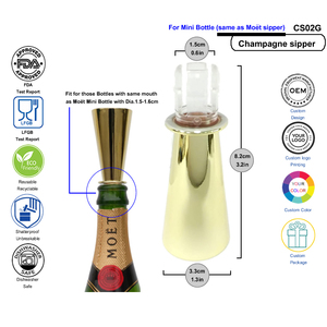 Vendita calda all'ingrosso No Moq Sippers Champagne in plastica placcati oro per Mini <span class=keywords><strong>bottiglia</strong></span> di <span class=keywords><strong>birra</strong></span> Champagne vino - Product Image 2