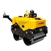 Mini-compacteur routier vibrant à double tambour, portatif, capacité 800 kg, pour réparation routière, faible consommation de carburant
