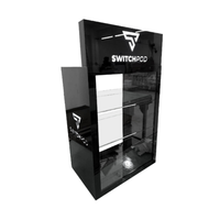 Vitrine d'exposition en acrylique personnalisée Ray Custom 3-Trie RGB LED, présentoir en acrylique, présentoir pour boutique de tabac, étagère d'exposition en acrylique