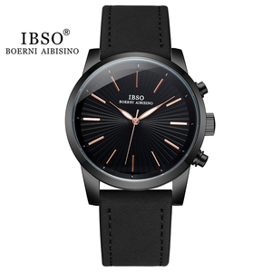 Montre à quartz pour homme <span class=keywords><strong>IBSO</strong></span> 5 mm ultra-fine, bracelet en cuir, montre à quartz pour homme, montre-bracelet, cadeau d'anniversaire - Product Image 4