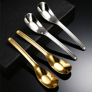 Cuchara de Acero Inoxidable 316, Cuerpo Recto, Color Sólido, para Alimentación, Comida, Sopa, Uso Doméstico - Product Image 3