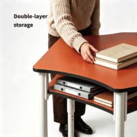 Table de lecture et de travail pour étudiants avec rangement, ensemble moderne réglable de bureau et chaise scolaire, table de formation
