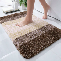 Tapis de salle de bain, tapis de bain en microfibre extra doux et absorbant, avec support en caoutchouc, séchage rapide, lavable en machine