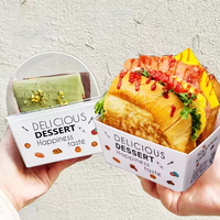 Boîtes à emporter en carton anti-graisse imprimées avec logo personnalisé pour hamburgers et sandwichs coréens aux œufs