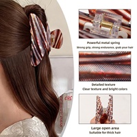 Pince à cheveux rayée style sirène irisée, vente en gros d'usine, pince requin avec logo personnalisé, accessoire pour chignon femme