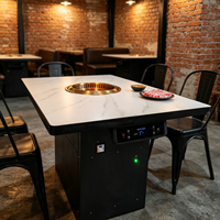 Table de barbecue compacte commerciale sans fumée et auto-purifiante produite par l'usine Jilu avec échappement inférieur pour restaurant de barbecue