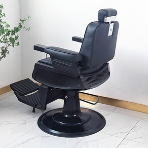 Sillón de Barbería Hidráulico de Cuero Moderno, Rotación de 360 Grados, Base Ajustable en Altura, Diseño Contemporáneo y Duradero para Salones Comerciales - Product Image 6