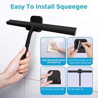 Raclette en silicone écologique extensible avec manche télescopique long pour le nettoyage des fenêtres, des portes de douche, des sols et des pare-brise de voiture