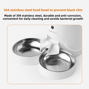 Alimentador automático inteligente para mascotas, cuencos dobles de acero translúcido, dispensa comida para gatos, perros, comida para gatos, comida para perros, alimentador inteligente - Product Image 5