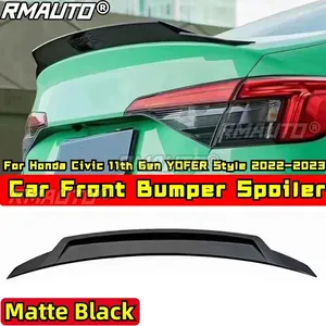 Pour Honda Civic 11e génération 2022-2023, kit carrosserie, aileron de coffre arrière, noir brillant, style YOFER, aileron arrière de voiture, accessoires de voiture - Product Image 2