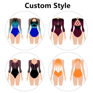 <span class=keywords><strong>Justaucorps</strong></span> de gymnastique sublimé pour filles, manches longues, rose, sur mesure, uniforme d'entraînement de danse pour usage professionnel - Product Image 4