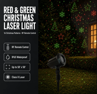 Weihnachts-Laserprojektor 16 Muster Rot Grün RF-Fernbedienung IP65 12V 2A Klasse II für Garten Park Bäume Haus Wand Eingang