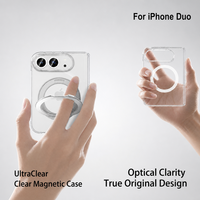 Coque transparente ultra-fine pour iPhone Duo 18 avec support anneau et versions magnétiques, option de coque avant, vente en gros