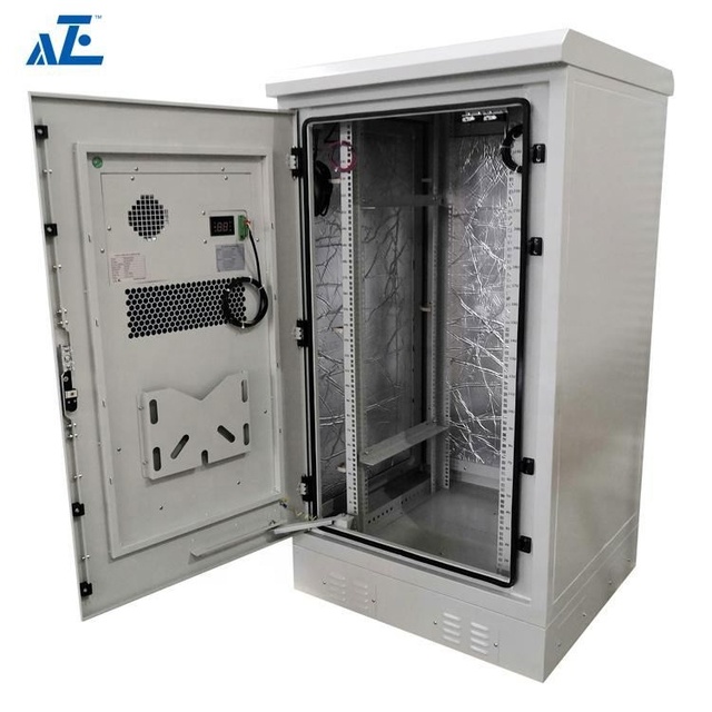 19Inch Outdoor Aluminum Telecom Rack Cabinet IP55 16U 26U 36U Waterproof Enclosure with 1500W Air Conditioner