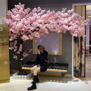 Arbre de <span class=keywords><strong>cerisier</strong></span> artificiel blanc et rose, style réaliste, en soie, moderne, personnalisé, 5 m, extérieur, pour la remise des diplômes, la Saint-Valentin - Product Image 1
