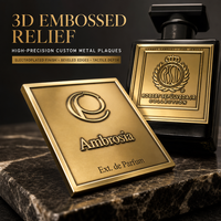 Autocollant en métal de parfum personnalisé étiquette d'emballage de bouteille d'huile de parfum de luxe Mabangong bougie bouteille