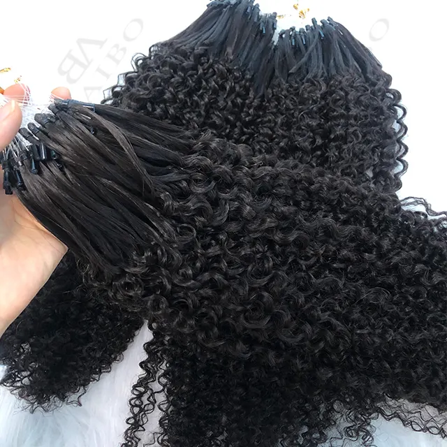 Wholesale Brazilian Human Keratin Virgin Hair Microlinks/ring/loop Hair Vendors Kinky Straight Micro Link Hair Extension