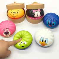 Juguete de descompresión de PU con forma de bollo al vapor, simulación de comida, rebote lento, para aliviar el estrés y mejorar la coordinación mano-ojo