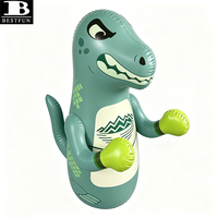 Sac de frappe gonflable dinosaure vert sauge, durable et autoportant, pour enfants et tout-petits, jouet de fitness actif d'intérieur