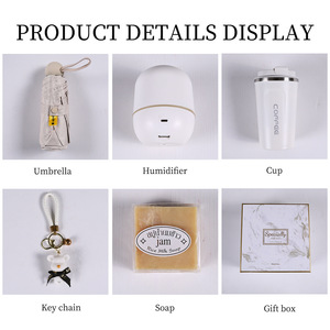White 5 Piece <b>Gift</b> <b>Set</b> With Coffee Mug Humidifier <b>Soap</b> Keychain Umbrella For Mother's Day Birthday Personal <b>Gift</b> - Product Image 4