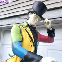 Patung Figur Johnn Walking Man, Patung Resin Ukuran Asli Harga Pabrik, Patung Johnn Walker