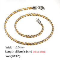 Chaîne Torsadée Maille Acier Inoxydable Or Argent de 2-5mm, Idéale pour la Fabrication de Bijoux