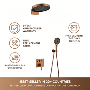 Contemporary Hotel Bathroom Concealed Rain Shower Faucet Set Polished Waterfall Shower System <strong>Massage</strong> Spray Pattern - Product Image 5