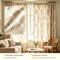 Tissu Jacquard Brocart Tissé 100% Polyester Teint Écologique Anti-Plis Poids Moyen Largeur 98 pouces pour Rideaux et Ameublement