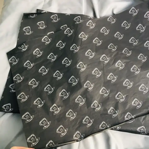 Luxury 17gsm Black Packaging <b>Tissue</b> <b>Paper</b> Customized Logo Printed Flower Bouquet <b>Wrapping</b> <b>Paper</b> for Box Gift Packing - Product Image 4