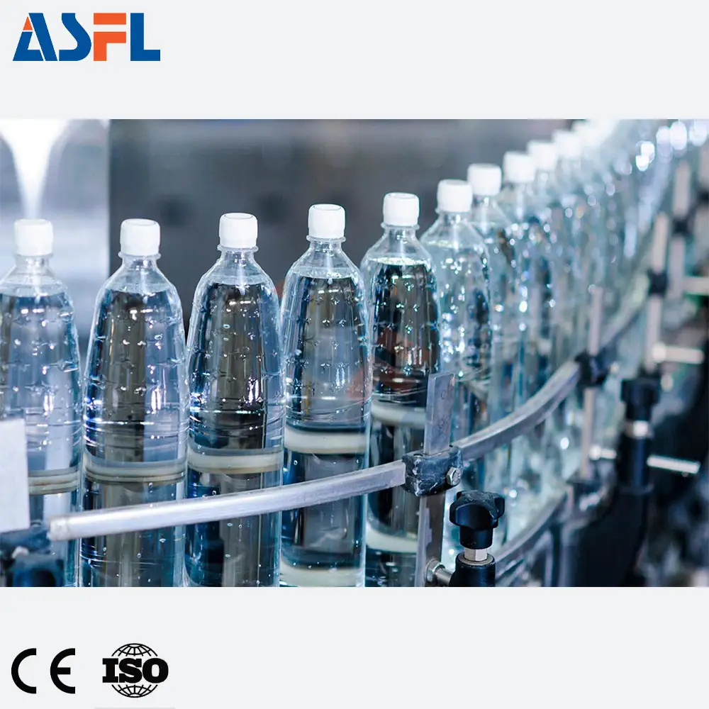 Linha de produção automática de água potável para garrafas PET, máquina de engarrafamento de água mineral pura para plantas