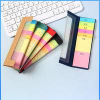 Ensemble de notes autocollantes et index, marque-pages colorés et règle, avec boîte de rangement pour fournitures de bureau, scolaires et pédagogiques