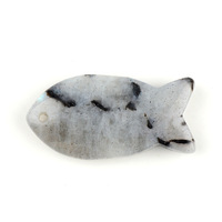 Décoration en Pierre Naturelle Sculptée en Forme de Poisson 20*38*7mm, Améthyste et Quartz Rose, Accessoires de Bijoux DIY, Vente Chaude