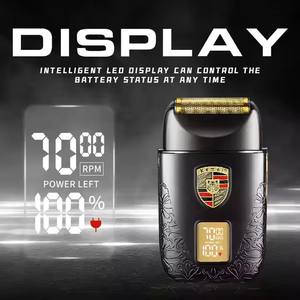 Kemei-<span class=keywords><strong>Afeitadora</strong></span> eléctrica recargable de metal <span class=keywords><strong>con</strong></span> pantalla LED, máquina de afeitar de cabeza calva, novedad de 2017 - Product Image 2