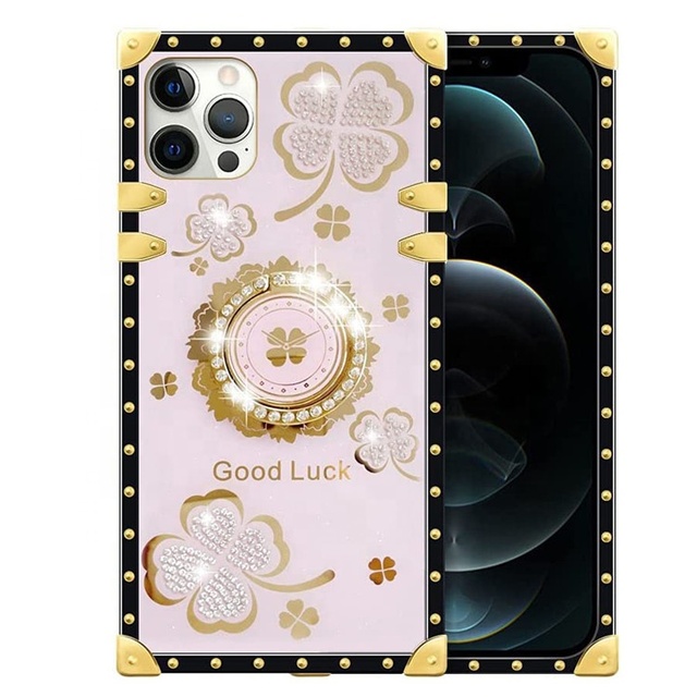 Wholesale Lucky Phone Case with Ring Holder for Iphone 14 12 13 Pro Max Case