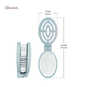 Productos para el cuidado del cabello: Peine plegable de secado rápido con espejo para desenredar el cabello - Product Image 3