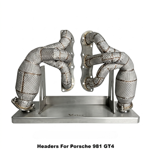 Vortex High-Flow Stainless Steel <b>Exhaust</b> Headers With Thermal Shield For Porsche 981 GT4 Racing Part - Product Image 1