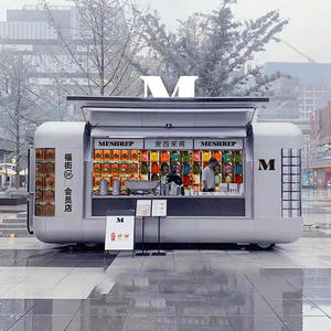 Carrito de Comida con Diseño de Ala, Ventana Grande, Cafetería Móvil Metálica, Bar para Brochetas de Frutas y Verduras, Té con Leche - Product Image 4