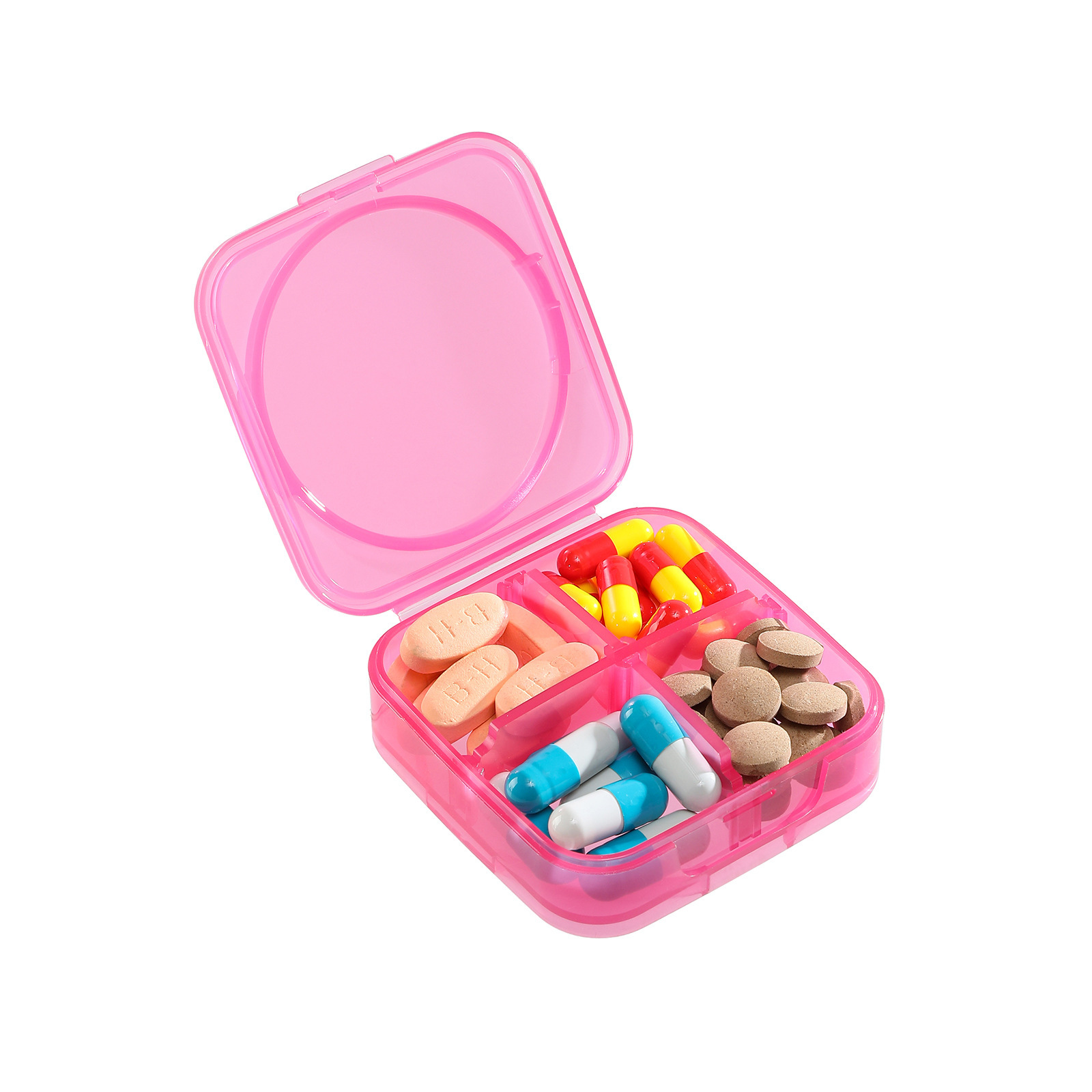 Piecing-together pillbox [pink single compartment]