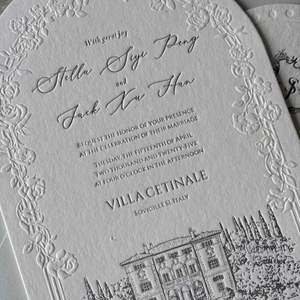 Invitaciones de Boda de Papel Artístico Personalizadas al por Mayor, Tarjetas Premium con Impresión Tipográfica y Grabado en Relieve para Organizadores de Bodas - Product Image 1