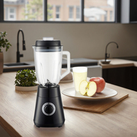 Mixeur de table électrique multifonction moderne à bouton-poussoir, vitesse variable, fonction pulse, broyeur de glace, pot en plastique de 1,5 L, pour l'extérieur