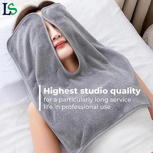 <span class=keywords><strong>Masque</strong></span> facial d'esthéticienne de Logo personnalisé professionnel enlevant le visage enveloppement Salon de beauté microfibre soins de la peau serviettes de Spa fendues en forme de U - Product Image 3