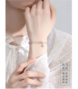 <b>Healing</b> Crystal <b>Bracelet</b> Natural Gray Moonstone <b>Bracelet</b> for Women Mobius Infinite Fortune Handmade Beaded Beads <b>Bracelet</b> - Product Image 3