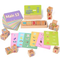 Jouet éducatif en bois pour les enfants de 2 à 13 ans, blocs d'apprentissage multi-âges pour l'orthographe, les nombres et l'association des lettres, jouet d'apprentissage ludique