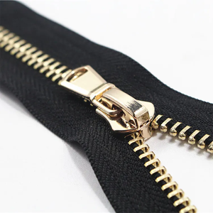 Cremallera de cobre de extremo abierto de 50 cm con dientes plateados de alta calidad personalizada # Cierre Metálico de 50cm de Largo para Uso Textil en el Hogar, para Abrigos, Pantalones y Chaquetas - Product Image 2