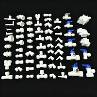 Raccord rapide en plastique pour tuyau d'aquarium 1/4 3/8 pouce, raccord en T pour tuyau d'air d'osmose inverse, adaptateur de valve