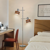 Lampe sur pied en bois et fer de style japonais avec base E27, lumière LED pour salon, canapé