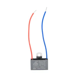 Cbb61 Capacitor 150-500V 2Uf Cbb61 2 Pin Series Capacitor For Range Hood