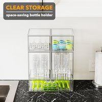 Organisateur de bouteilles pour comptoir, organiseurs empilables et rangement pour bouteilles, conteneur avec tiroir pour cuisine et salle de bain